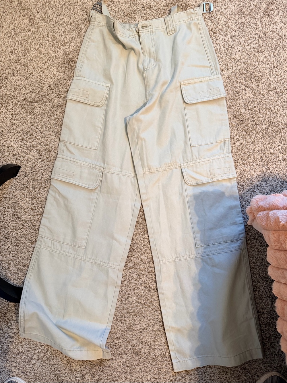 Vanilla Star Light Khaki Cargo Pants with Utility Pockets